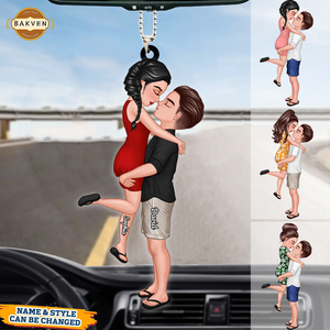 Doll Couple Kissing Hugging Personalized Ornament