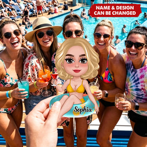 Girl On Float - Personalized Cruise Cabin Door Magnet - Girls Trip Cruise Trip Keepsake, Besties Gift