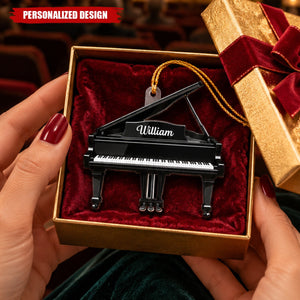 Personalized Piano Acrylic Christmas Ornament - Custom Name Piano Player Gift