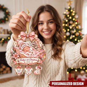 Personalized Baby First Christmas Ornament, Custom Newborn Name Ornament