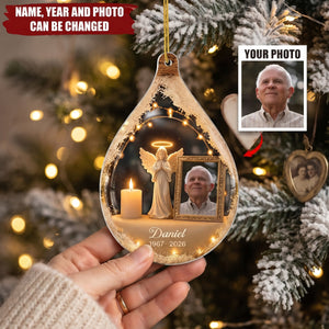 Guardian Angel Photo Memorial - Personalized Acrylic Custom Shape Ornament