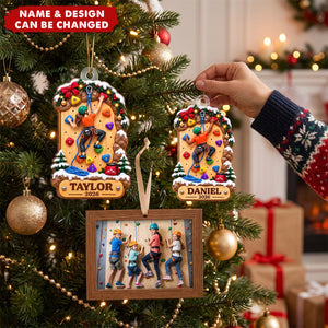 Personalized Rock Climbing Acrylic Ornament-Gift For Rock Climbers, Kids & Grandkids