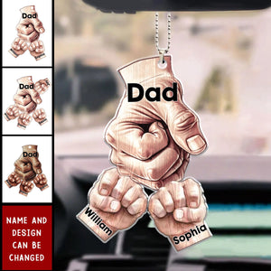 Gift For Father And Kids Ornament - Personalized Acrylic Car Ornament