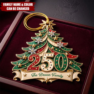 Custom Acrylic Ornament-Personalized America 250th Anniversary Christmas Gifts For Family