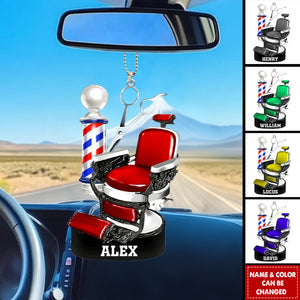 Personalized Barber Chair Car Ornament