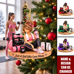 Personalized Fitness Gym Girl Acrylic Ornament -Gift For Fitness Coach & Gym Lover