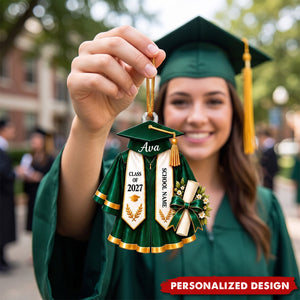 Personalized Acrylic Graduation Cap and Gown Ornament,Christmas Ornament, Graduation Gift