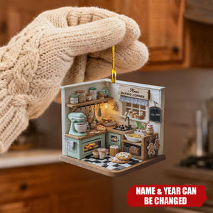 Mini Kitchen Baking Ornament, Christmas Baking Corner, Personalized Ornament Gift For Baker