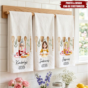 Personalized Kitchen Towel - Mom & Grandma Baking Kitchen Gift