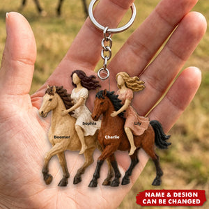 Horse Riding Besties - Personalized Acrylic Keychain