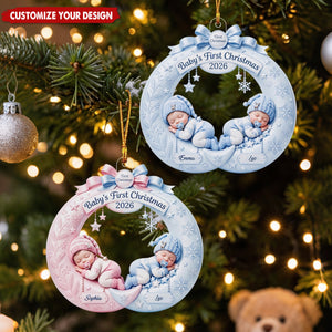 Twins First Christmas Ornament 2026 - Personalized Newborn Gift