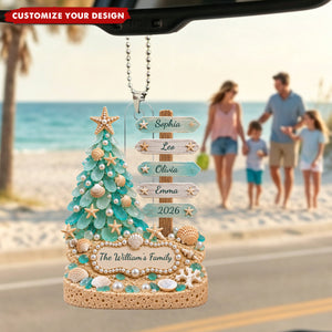 Personalized Beach Family Acrylic Car Ornament
