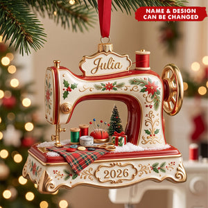 Sew Merry & Bright Christmas Ornament - Personalized Gifts For Sewing Lovers