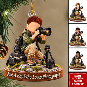 Photography Boy Acrylic Ornament, Camera Lover Gift for Nephew