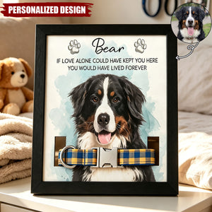 Pet Collar Frame Keepsake Custom Pet Portrait Watecolor Art - Personalized Frame