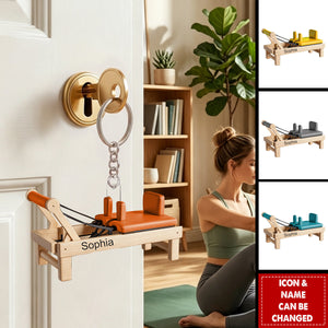 Custom Pilates Equipment Gift for Pilates Lover - Personalized Acrylic Keychain