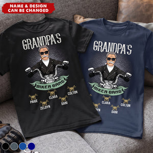 Grandpa's Biker Crew Personalized Shirt Gift For Biker Papa