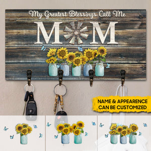 Personalized Gift For Mom My Greatest Blessings Call Me Mom Key Hanger