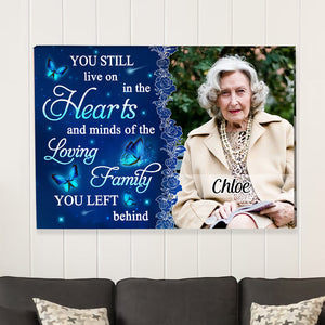 Hearts And Minds - Memorial Gift - Personalized Horizontal Photo Poster