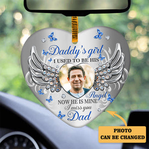 Personalized I Used To Be His Angel Heart Ornament (Porcelain)