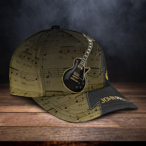 Personalized Black Guitar Classic Cap