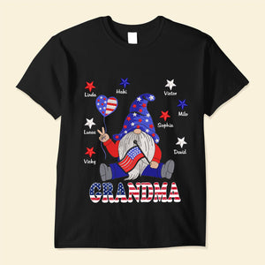 4th July Grandma Mom USA Independence Day Gift Custom Nickname Names Tshirt