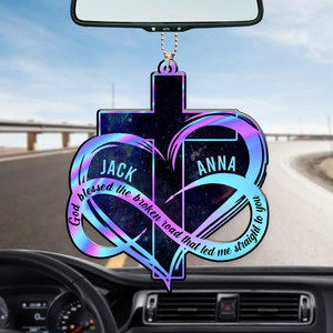 Personalized Couple Infinity Heart God Blessed Ornament