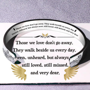 Those We Love Don't Go Away - Memorial Wave Cuff Bracelet