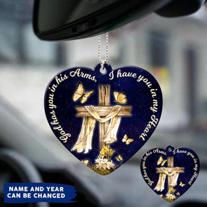 Memorial Gift, God Has You In His Arms, I Have You In My Heart Personalized Ornament