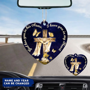 Memorial Gift, God Has You In His Arms, I Have You In My Heart Personalized Ornament