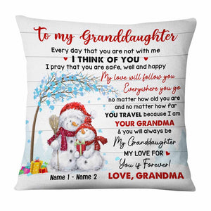 Personalized Snowman Granddaughter Christmas Pillow NB102 85O57