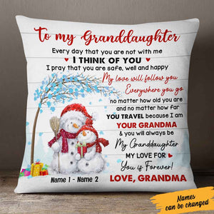 Personalized Snowman Granddaughter Christmas Pillow NB102 85O57