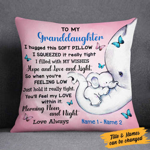 Personalized Granddaughter Elephant Pillow NB121 30O58