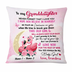 Personalized Granddaughter Flamingo Pillow