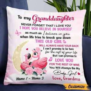 Personalized Granddaughter Flamingo Pillow