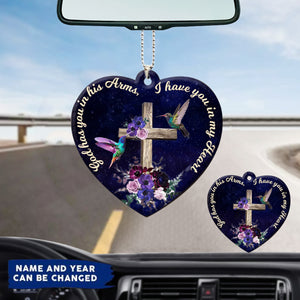 Memorial Gift, God Has You In His Arms, I Have You In My Heart Personalized Ornament