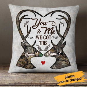 Personalized Deer Hunting Couple Pillow DB41 26O23
