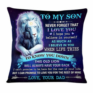 Personalized Dad Grandpa To My Son Grandson Lion Pillow