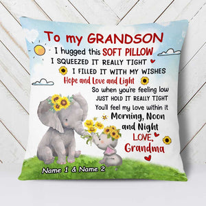 Personalized Elephant Mom Grandma To Daughter Granddaughter Pillowcase