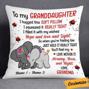 Personalized Daughter Granddaughter Mom Grandma Elephant Pillow