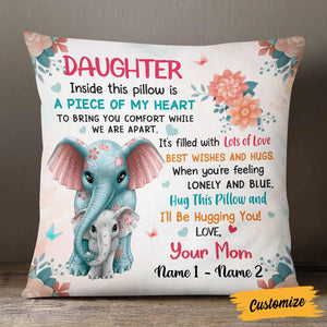 Personalized Elephant Daughter Granddaughter From Mom Grandma Pillow