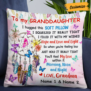 Personalized Mom Grandma To Daughter Granddaughter Hug This Pillow