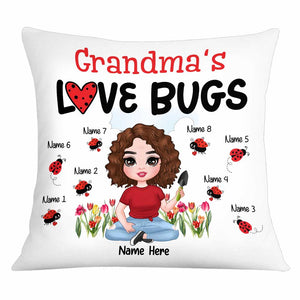 Personalized Mom Grandma Love Bugs Pillowcase