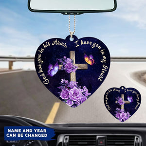 Memorial Gift, God Has You In His Arms, I Have You In My Heart Personalized Ornament