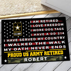 Veteran door mat with your name - Pride