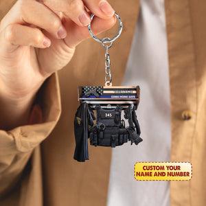 Personalized Police Uniform Acrylic Keychain