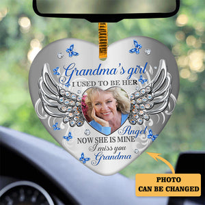 Personalized I Used To Be His Angel Heart Ornament (Porcelain)