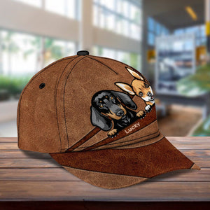 Gift For Father Dog Curving Pattern Personalized Classic Cap