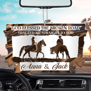 Cowboy Couple In Barn God Blessed Personalized Ornament