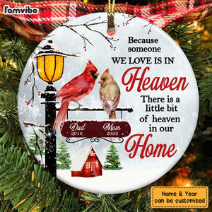 Personalized Memo Cardinal Heaven In Our Home Benelux Ornament NB212 30O28